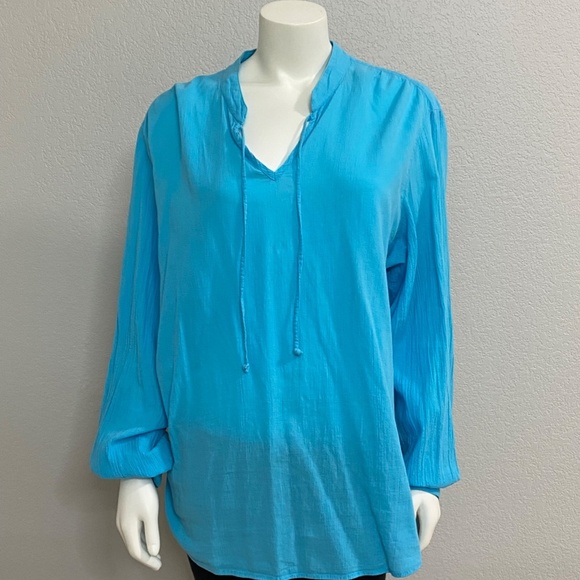 Tommy Hilfiger Turquoise Plus Top - Picture 2 of 11